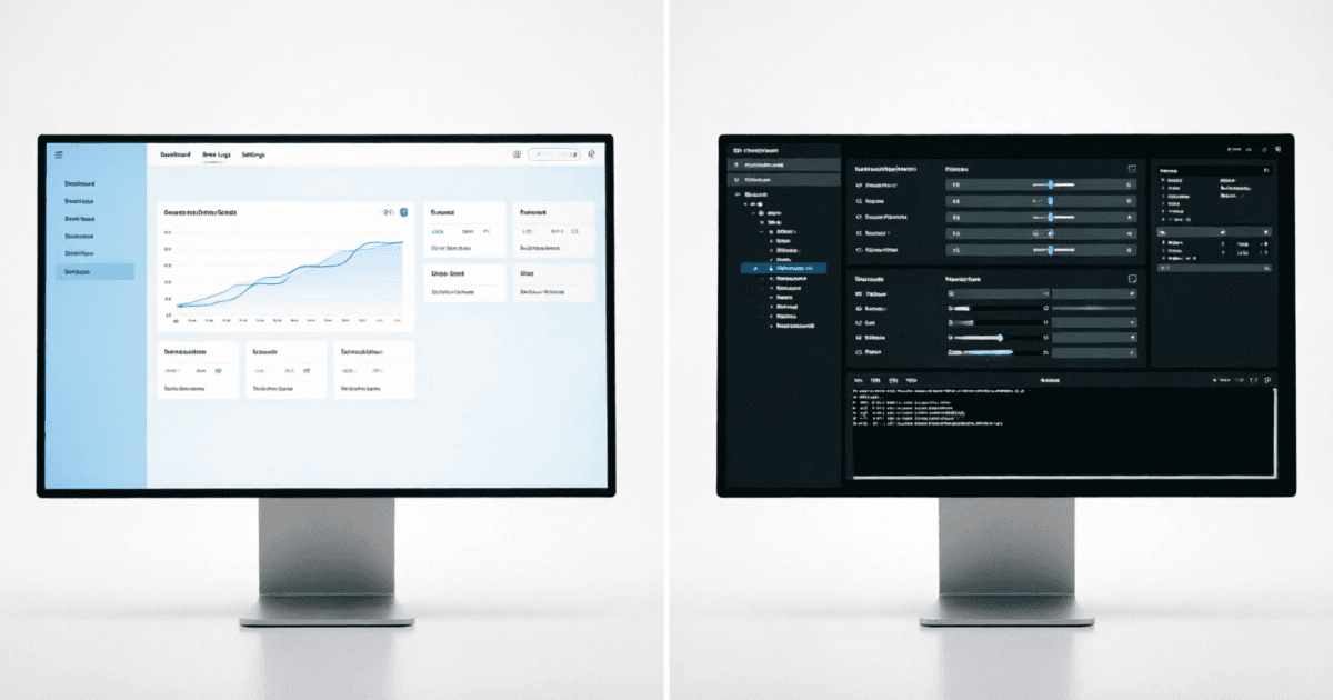 Brewfather vs Beersmith 4. Side-by-side comparison of Brewfather and BeerSmith 4 interfaces showing their different design approaches