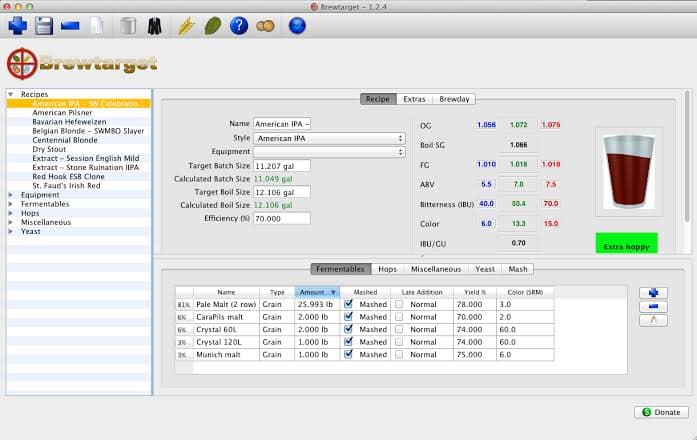 Brewtarget open source brewing software vs Beersmith 4