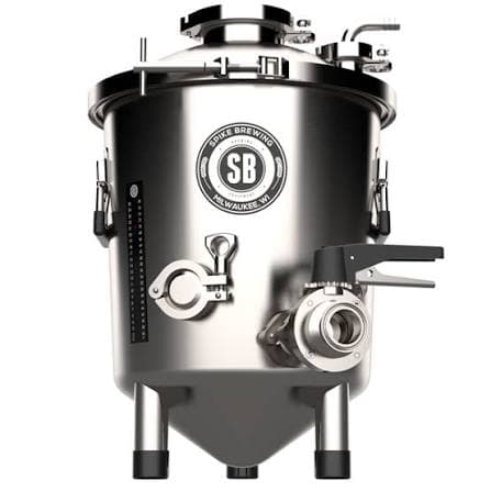 Spike Brewing Flex+ 7 gallon stainless steel fermenter with polished finish and tri-clamp ports